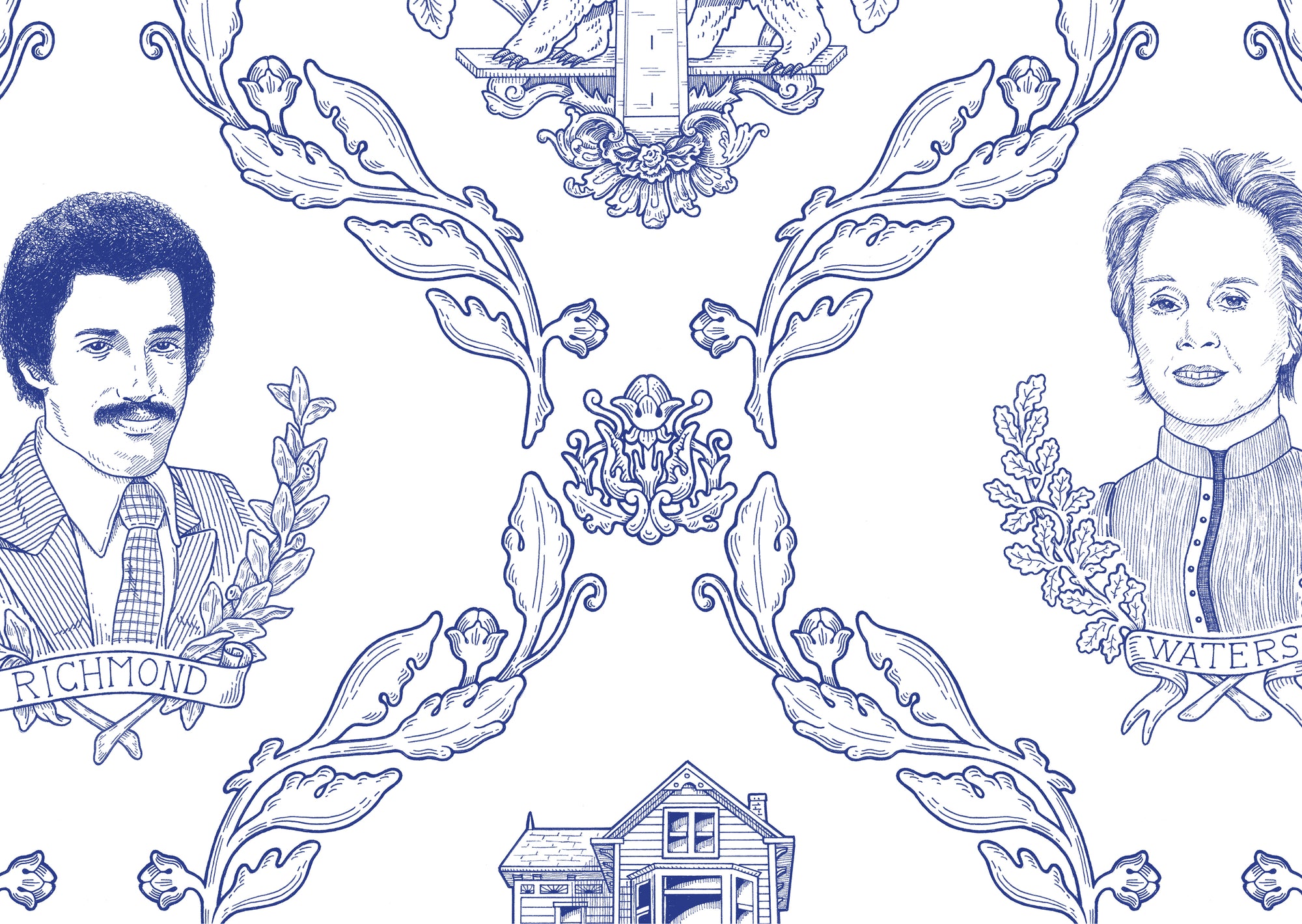 Bay Area Toile - Ballpoint Blue