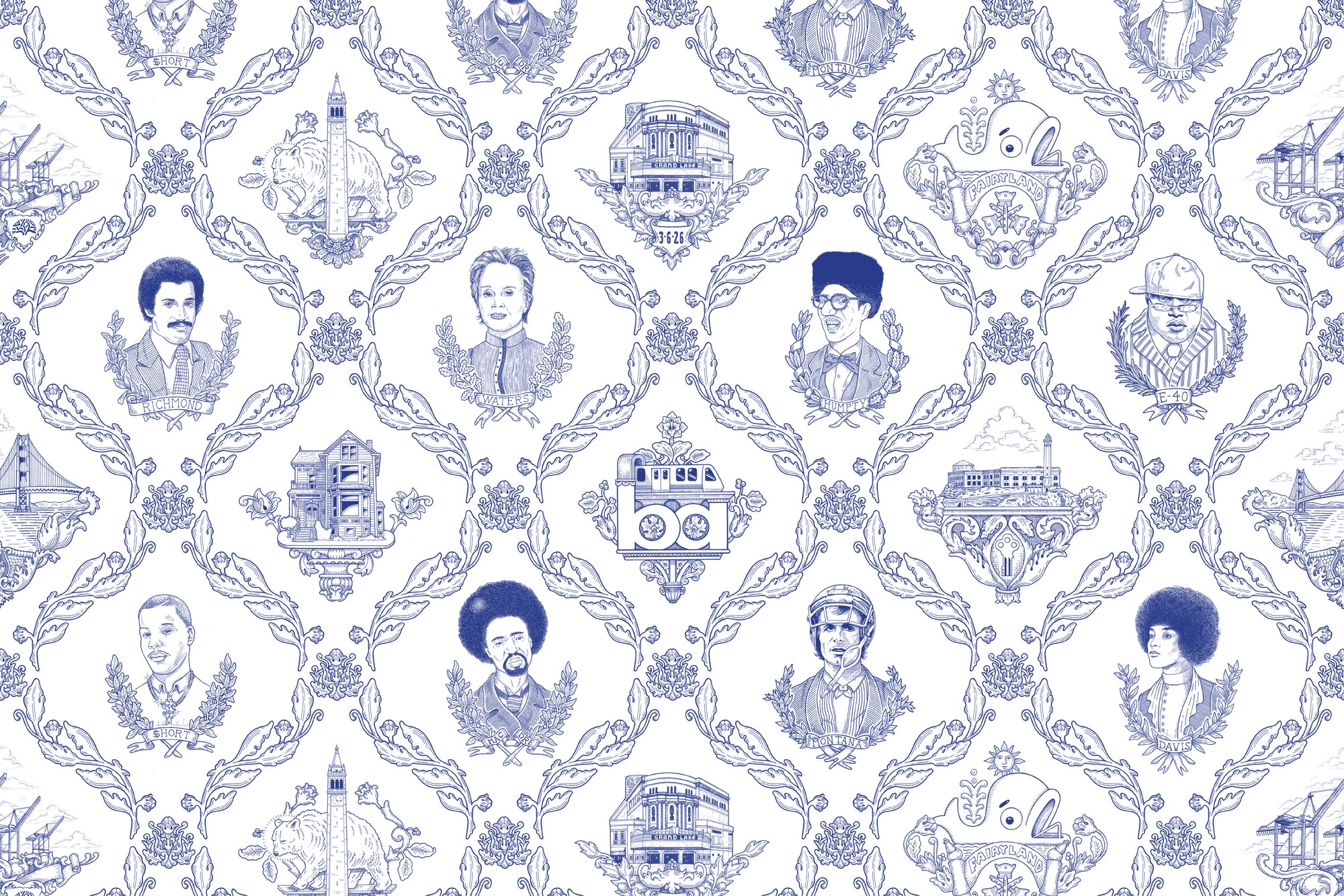 Bay Area Toile - Ballpoint Blue