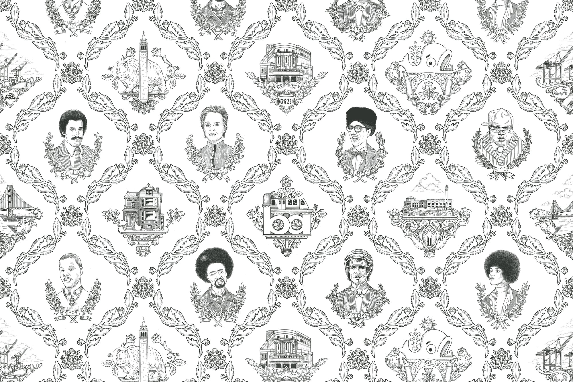 Bay Area Toile - Black and White