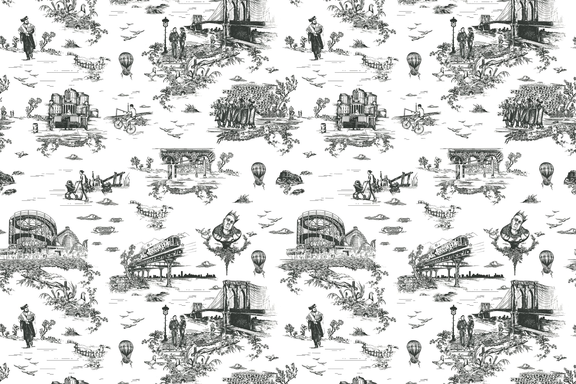 Brooklyn Toile - Black and White