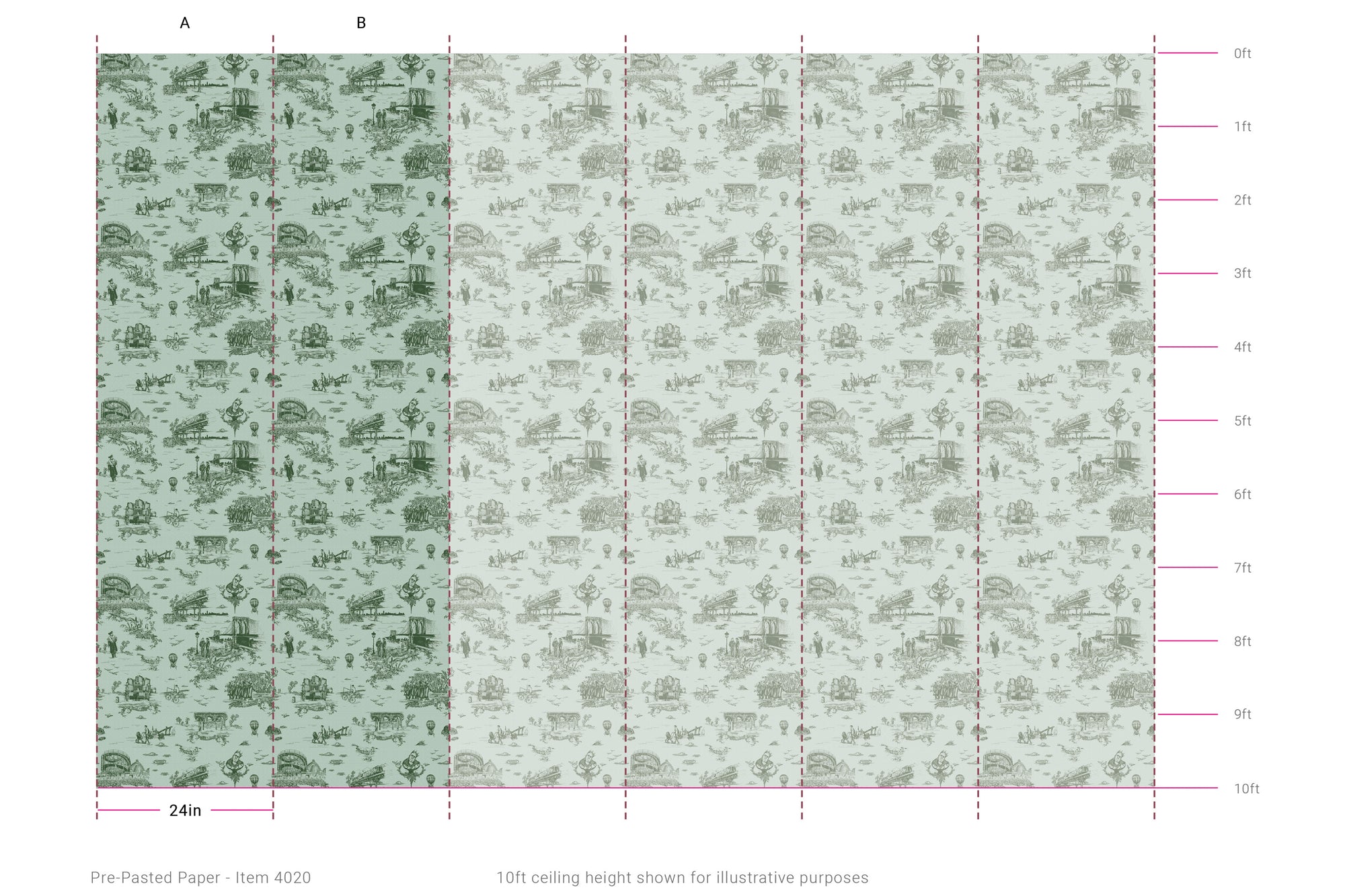 Brooklyn Toile - Money Green