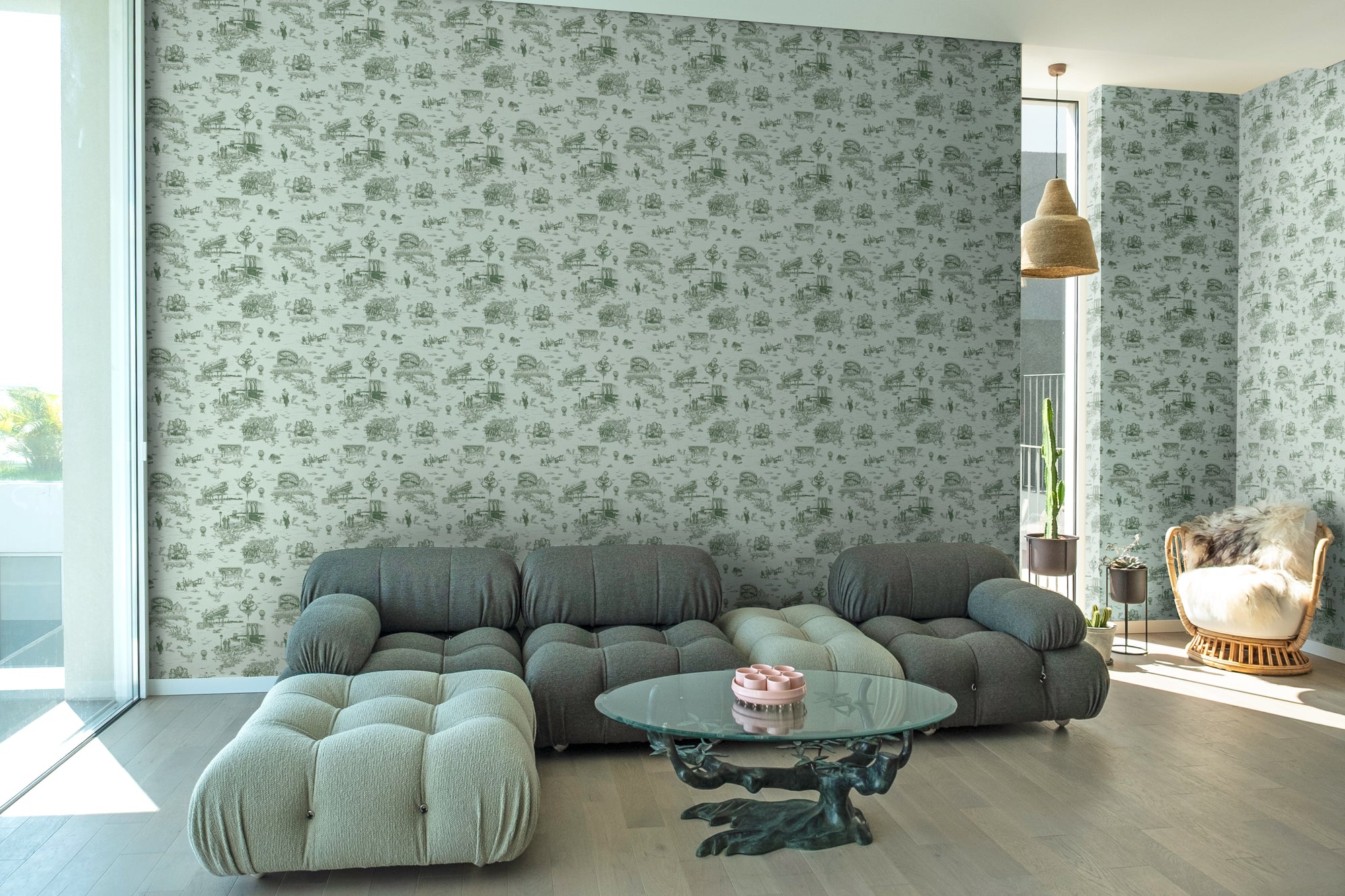 Brooklyn Toile - Money Green