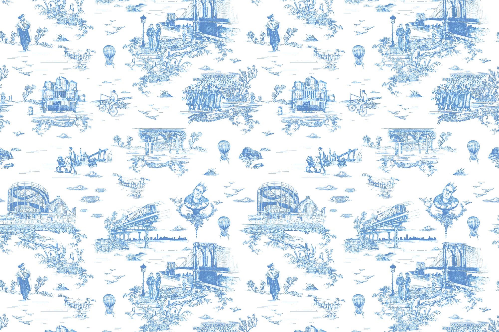 Brooklyn Toile - Porcelain Blue