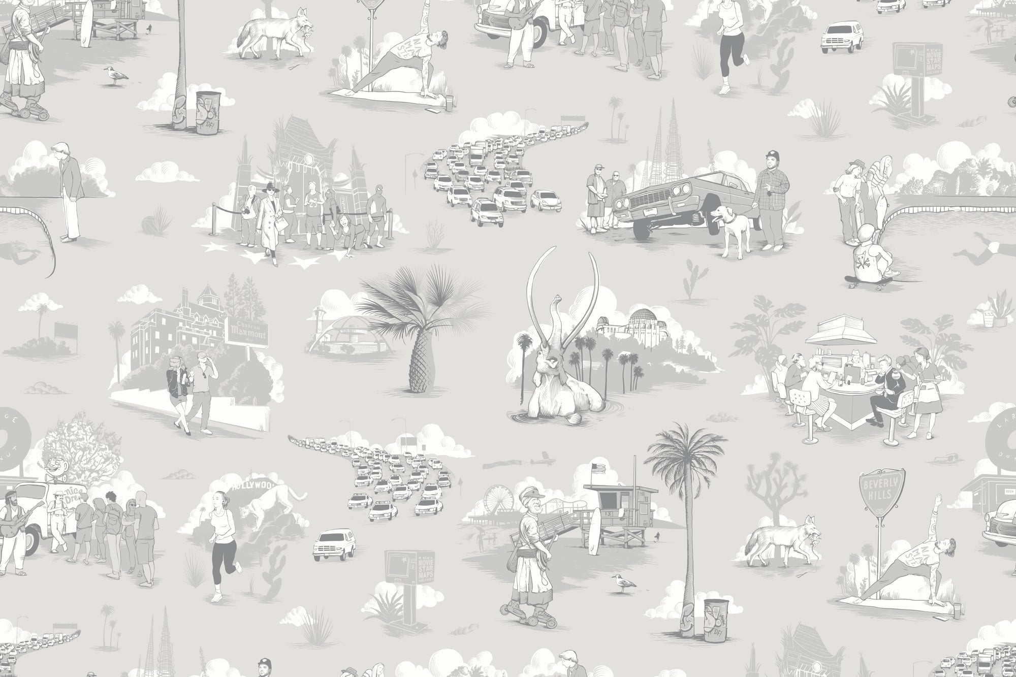 Los Angeles Toile - Silver Lake