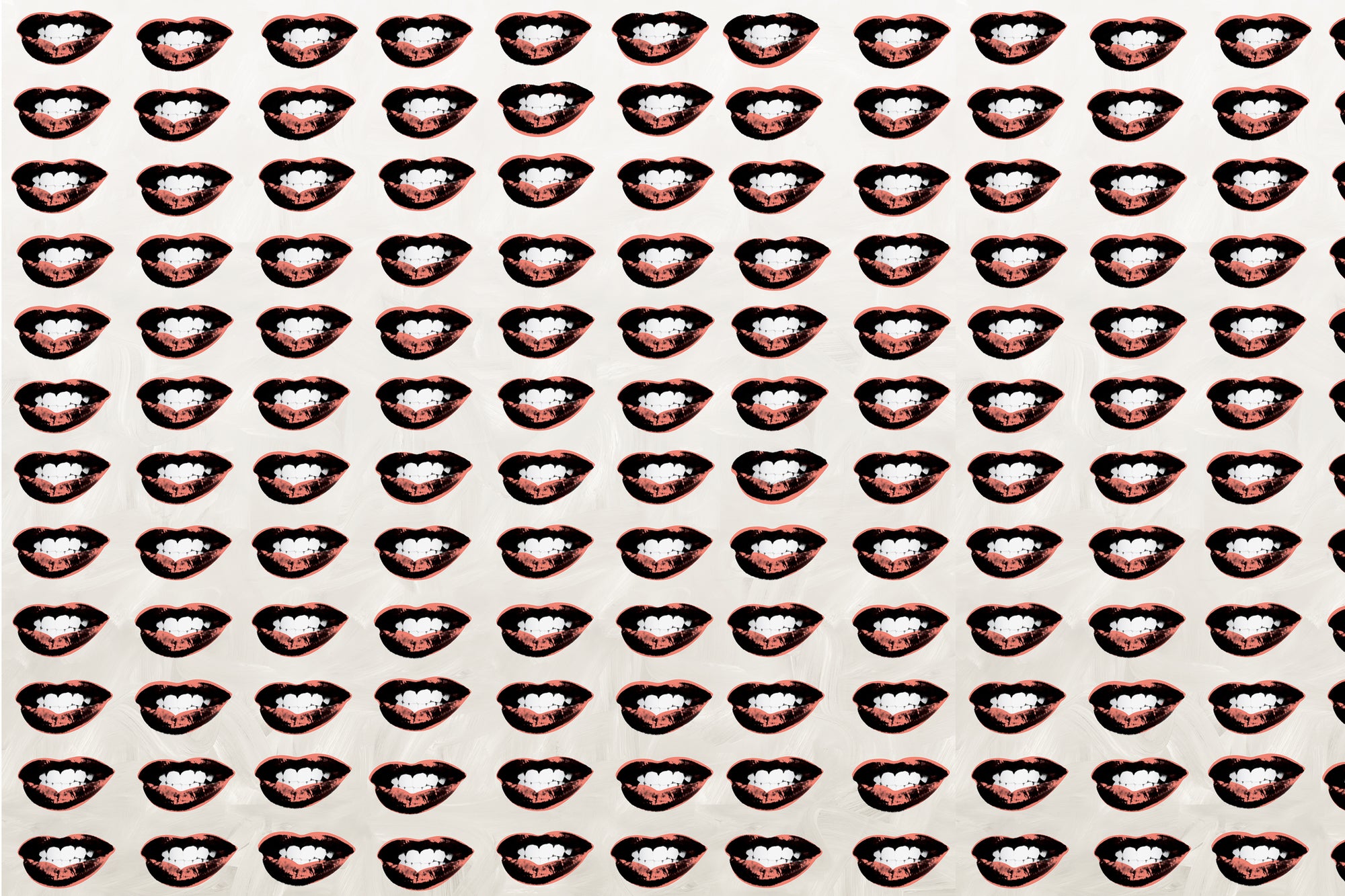 Marilyn's Lips - Beige Brushstrokes