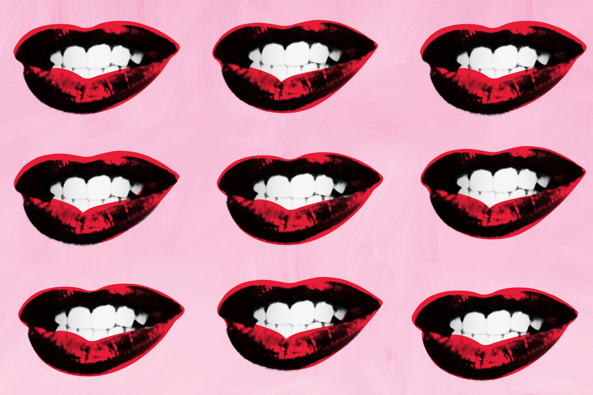 Marilyn's Lips - Pink Brushstrokes
