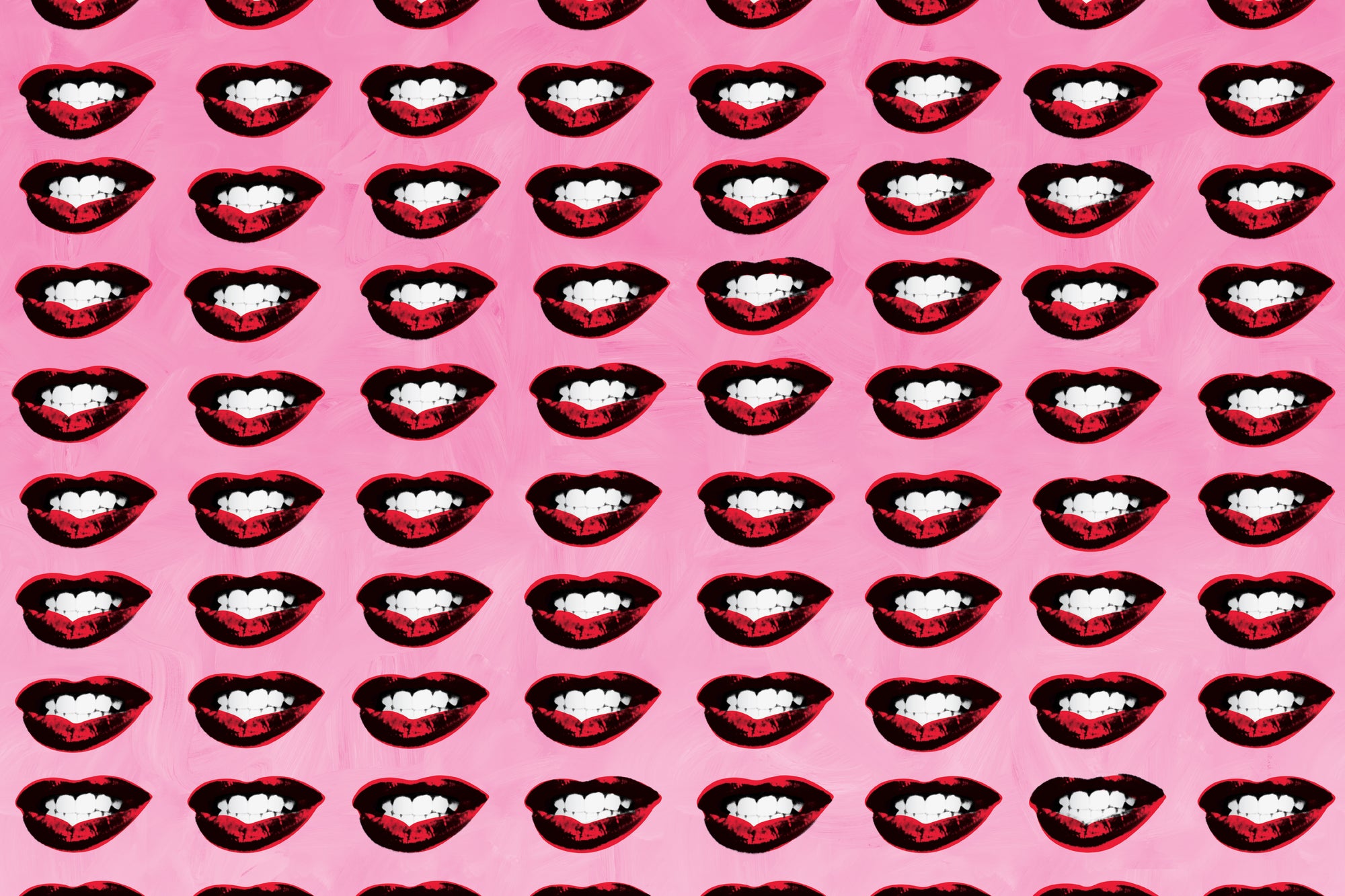 Marilyn's Lips - Pink Brushstrokes