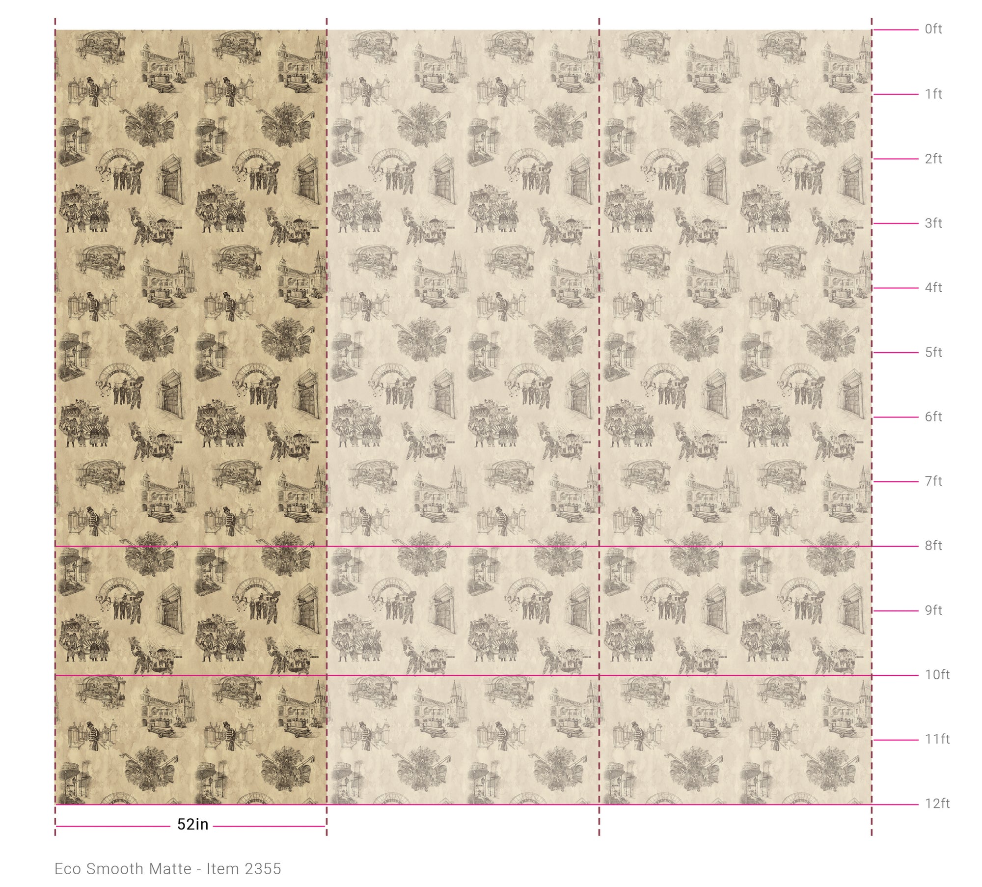 New Orleans Toile: Backstreets - Black and Gold