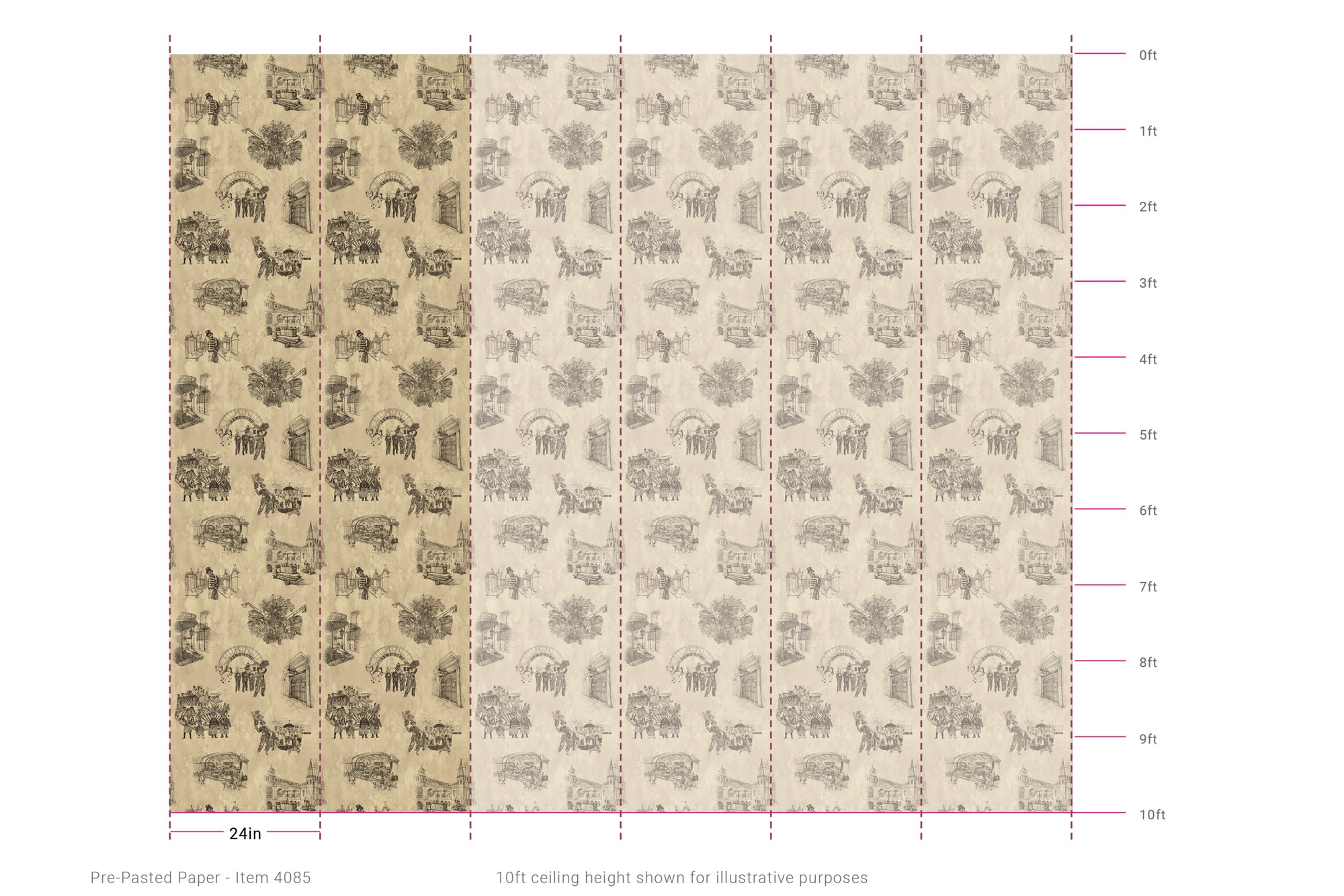 New Orleans Toile: Backstreets - Black and Gold