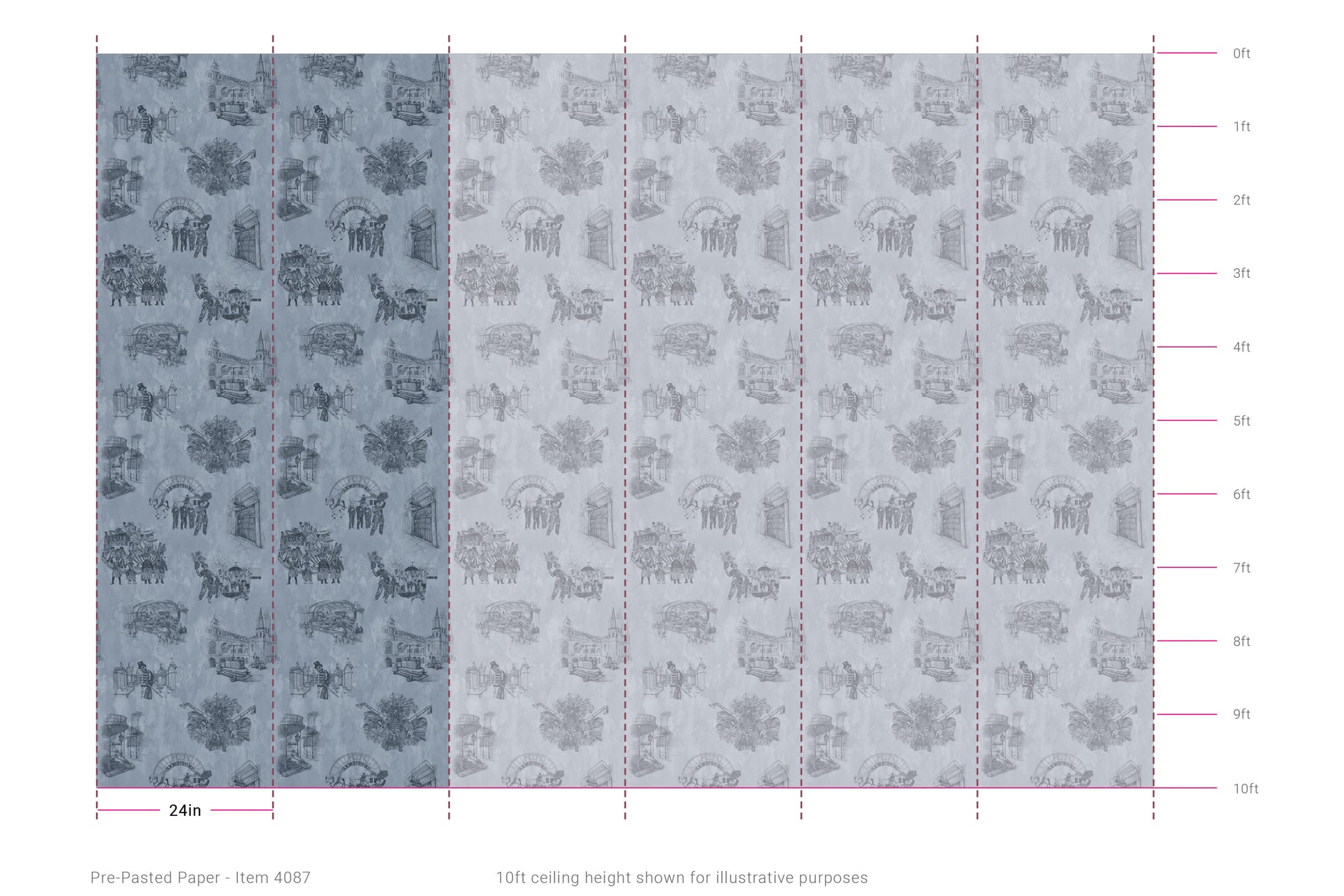 New Orleans Toile: Backstreets - Indigo