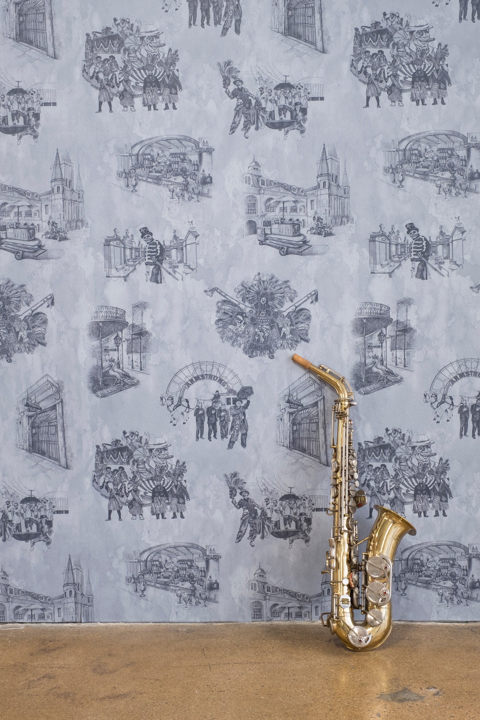 New Orleans Toile: Backstreets - Indigo