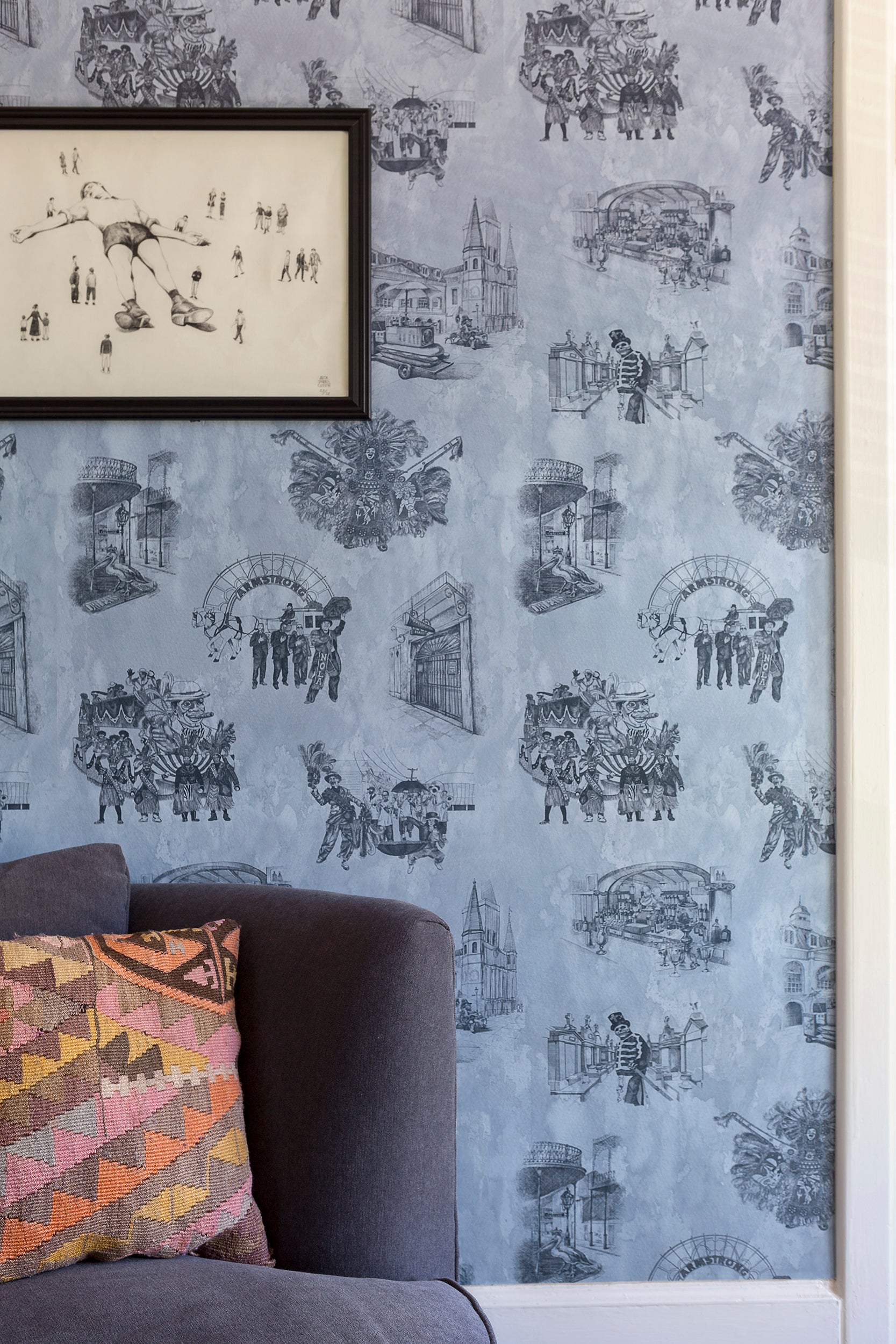 New Orleans Toile: Backstreets - Indigo
