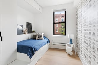 This Brooklyn boy's room rocks out with our Moonrox wallpaper designed by Flavor Paper peep / handscreen aficionado, Tess Strickland. Photo cred: Alex Stanlioff / GreenhouseNYC