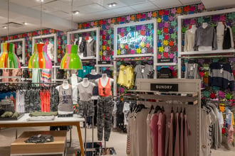 Small Flowers in Spectrum adds a cheery backdrop to the Women's Department at Bloomingdales