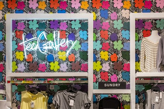 Our fun Small Flowers wallpaper in Full Spectrum is the perfect way for Bloomingdales to welcome spring into their store