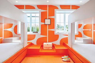 In one of her recent residential projects, Flavor Paper friend and collaborator, Ghislaine Viñas, designed the interior of a beautiful house in Montauk.  Several of the rooms are lined with our papers and they couldn't look better. Talk about fun!  Who wouldn't want to wake up in this cheery bedroom?! #freshsqueezed                                            Photo Credit: Garrett Rowland