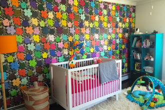 Sweet little Ruby's cheery bedroom featuring Full Spectrum Small Flowers.