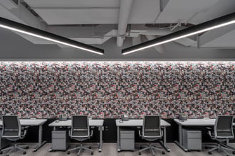 NYC-based iCrossing Agency goes pop with our Selfie wallpaper, which contains over 100 self-portraits taken by the original King of the Selfie, Andy Warhol. Design by: GKV Architects / Photography by: Adrian Wilson