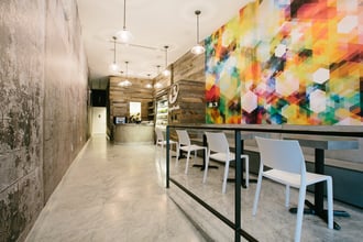 The Coral Gables location features Galapagos wall flanked by Cubenisimo