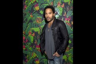 Lenny Kravitz in front of Feroz at Flavor paper