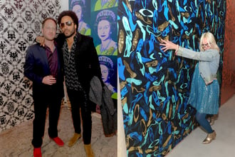 Jon and Lenny Kravitz and Echo of Edelman leather - who happens to match the Shoes in Blue Suede perfectly!