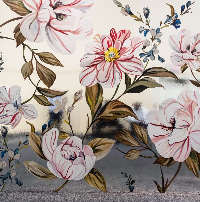Camellias is a non-repeating mural and is scaled and cropped based on the provided wall dimensions.