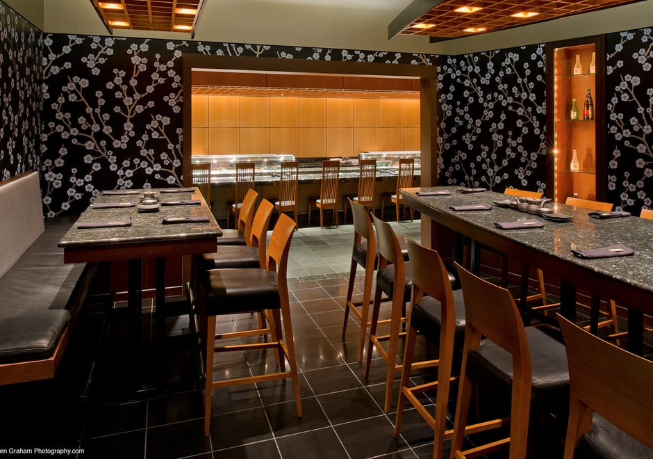 The sushi bar looks bare compared to the Sakura zone, but we'd still eat there