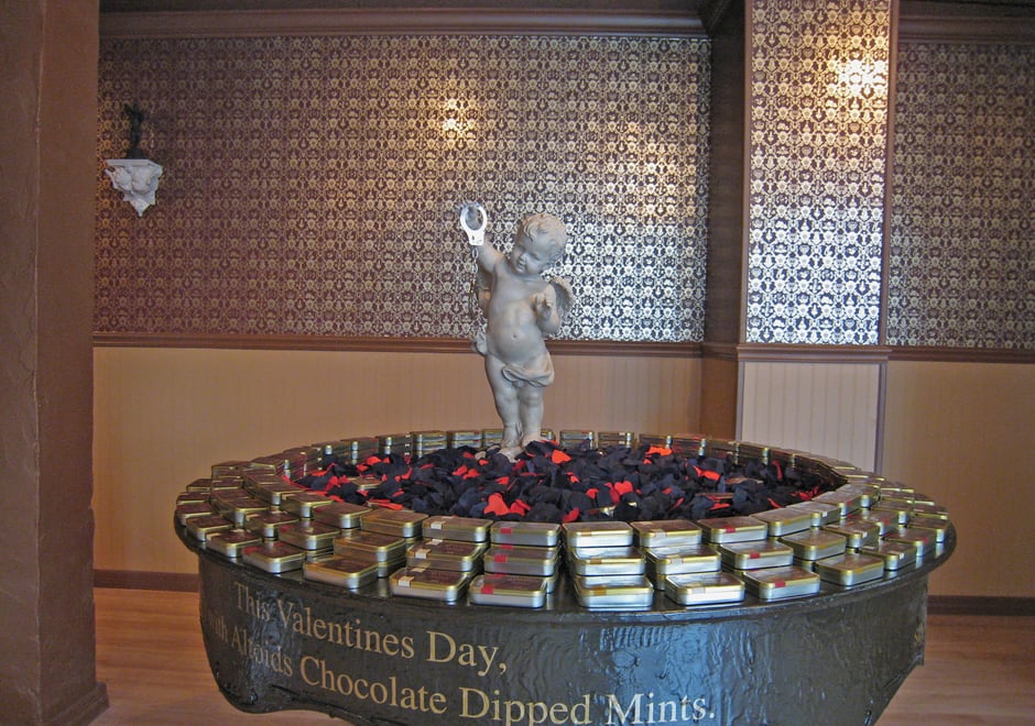 Chocolate dipped Altoids fountain