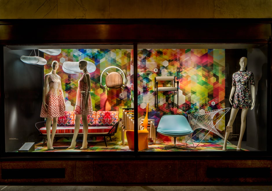 Cubenisimo living large in the 57th St Bergdorf  Goodman windows NY Design Week 2013