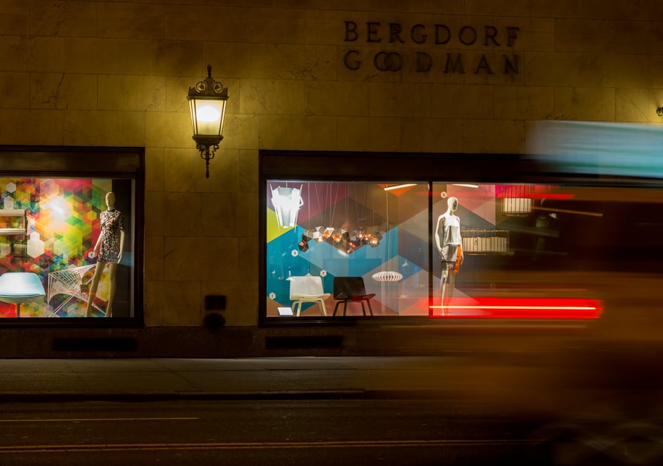 Cuben and Cubenisimo pop in the Bergdorf Goodman Design Week Windows