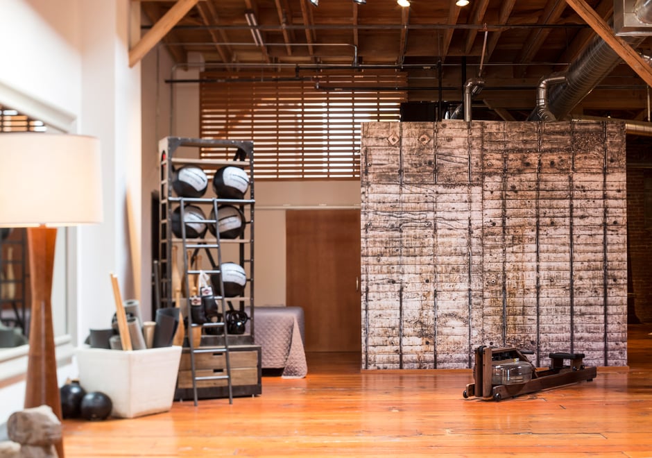 Dumbo Wall adds a lot of texture to the beautiful facilities of Studio Define in PDX