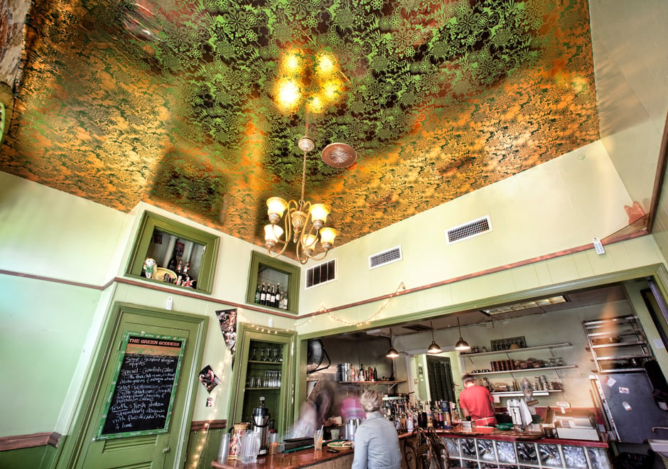 Party Girl on the ceiling of the Green Goddess, New Orleans, LA