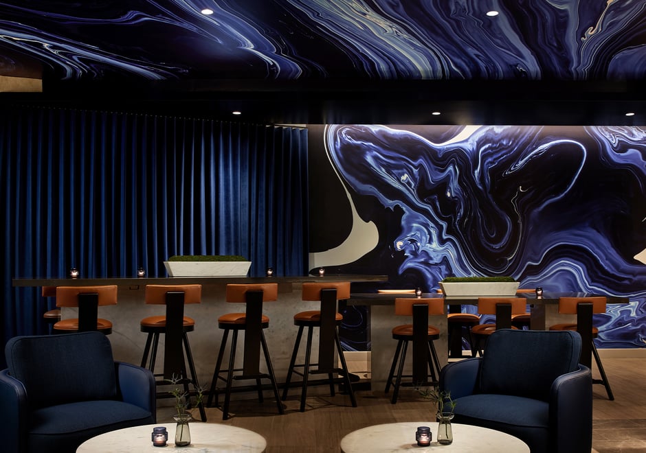 A toast to our friends at the new Marriott International HQ in Bethesda, MD for drinking our High Seas Kool-Aid, which adds a refreshing and sexy splash (on the walls and ceiling) in the hotel's Hip Flask bar. Cheers!