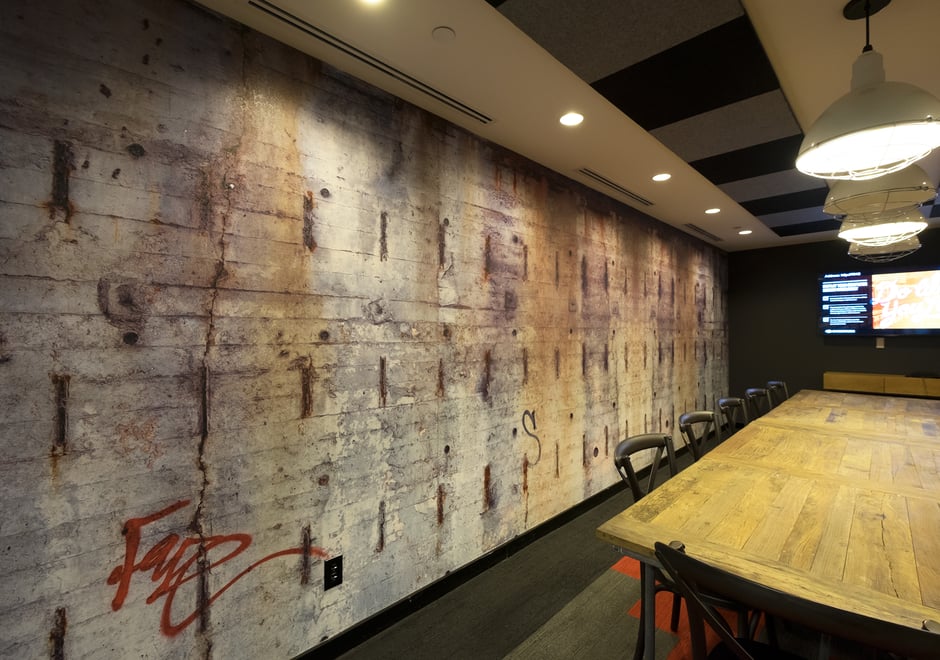 Brooklyn Bridge Wall gives this conference room street cred