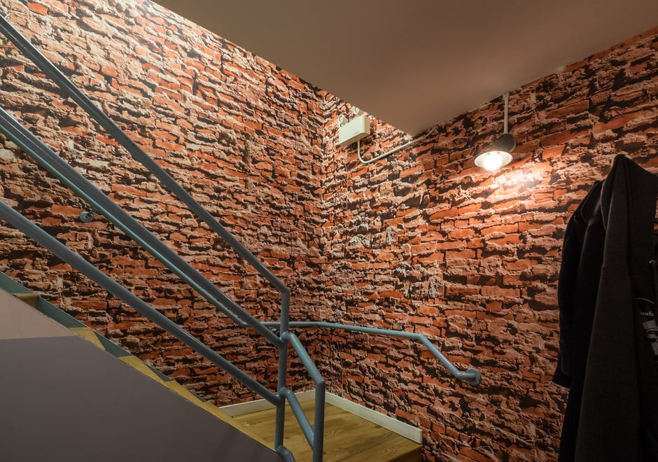 SOHO Brick looks extremely realistic in this top lit stairwell