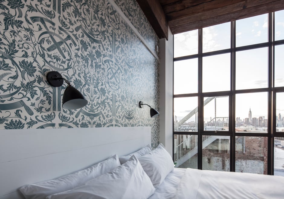 Wythe Hotel's Cooperage wallpaper