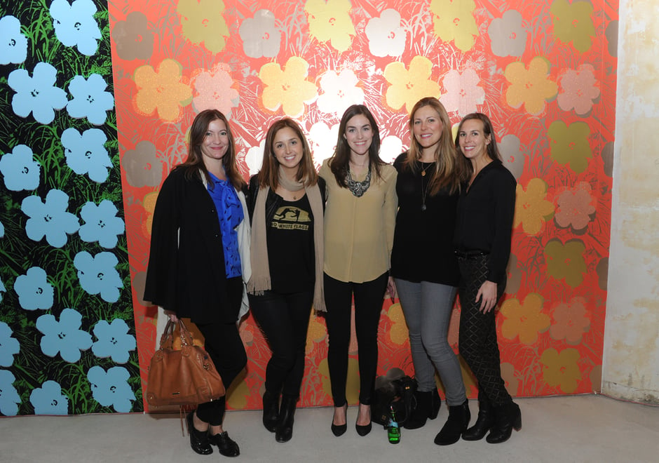 Clare and her krewe in front of Flowers