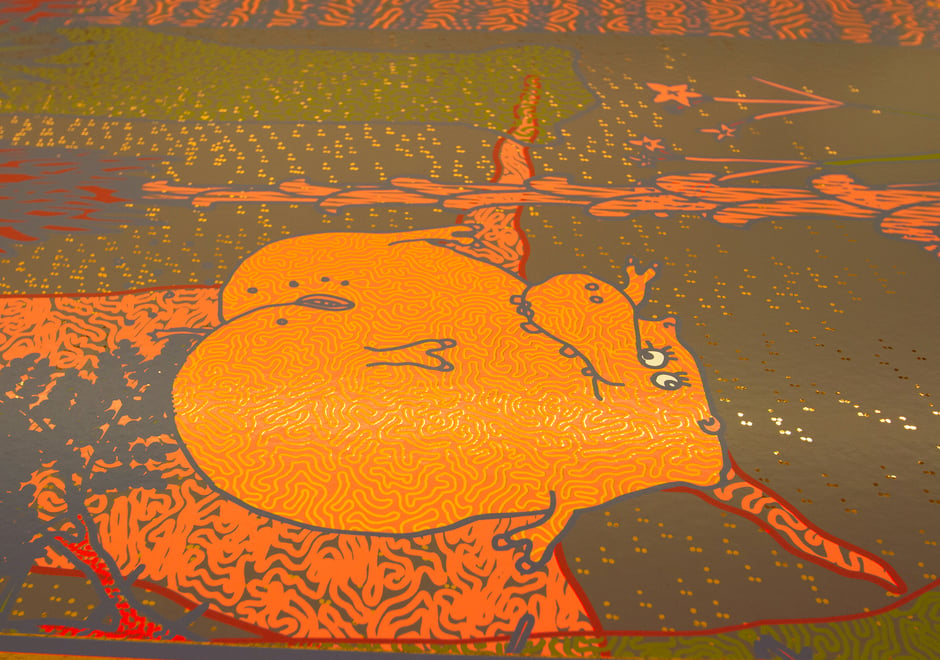 This hippo is one of the many characters the Haas Brothers created for the piece