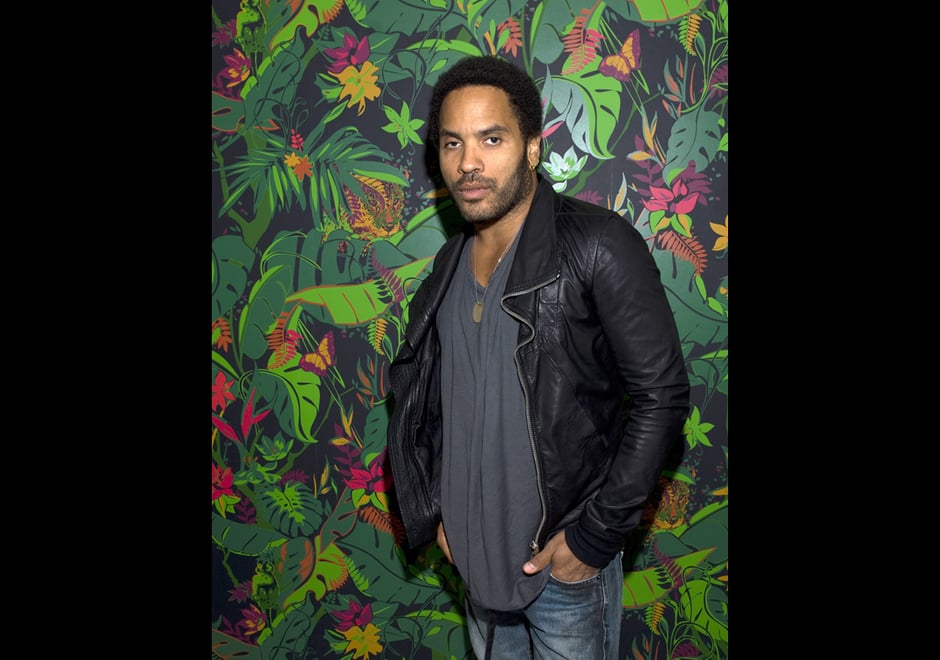 Lenny Kravitz in front of Feroz at Flavor paper