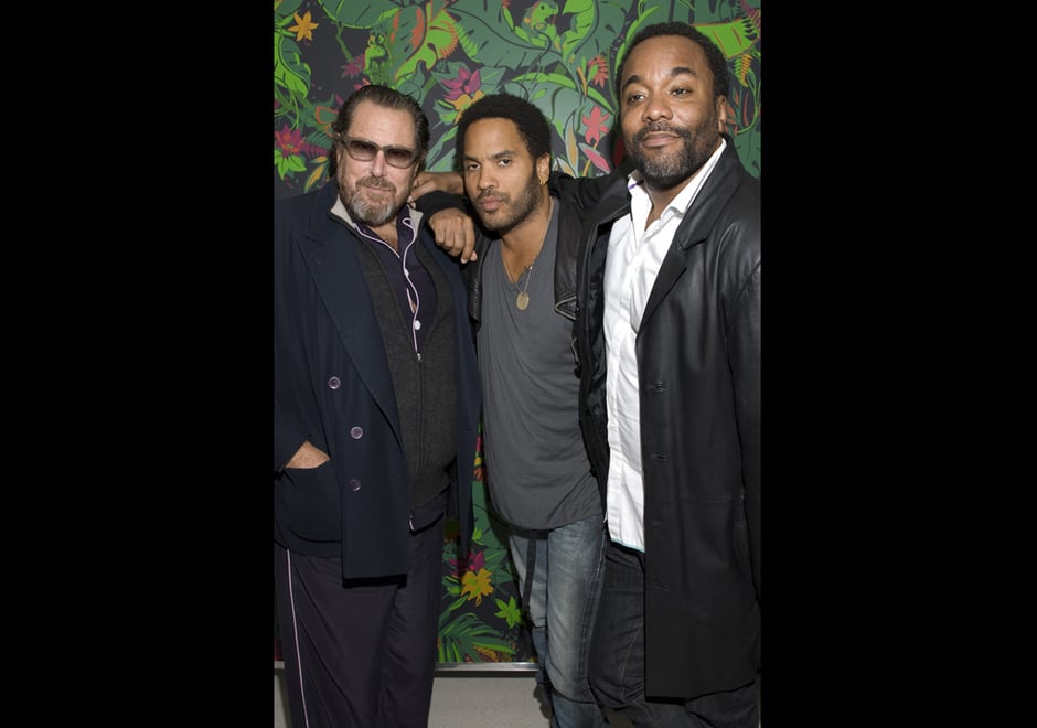 Julian Schnabel, Lenny Kravitz & Lee Daniels in front of Feroz