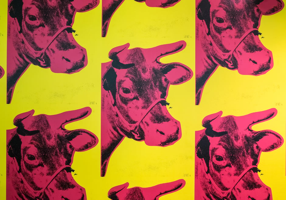 Details of the Cow wallpaper - close, but not quite Warhol's version