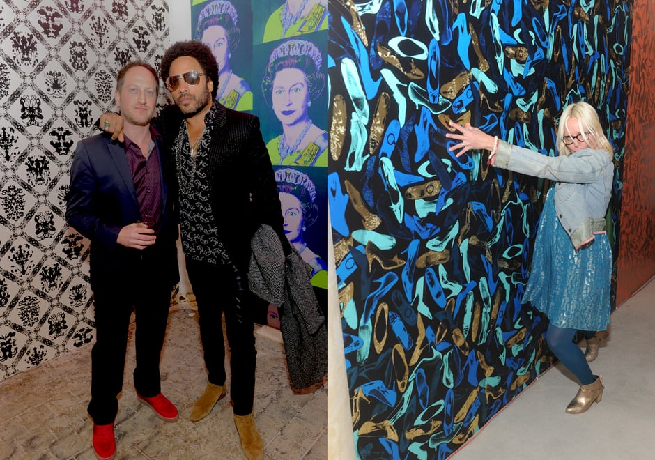 Jon and Lenny Kravitz and Echo of Edelman leather - who happens to match the Shoes in Blue Suede perfectly!