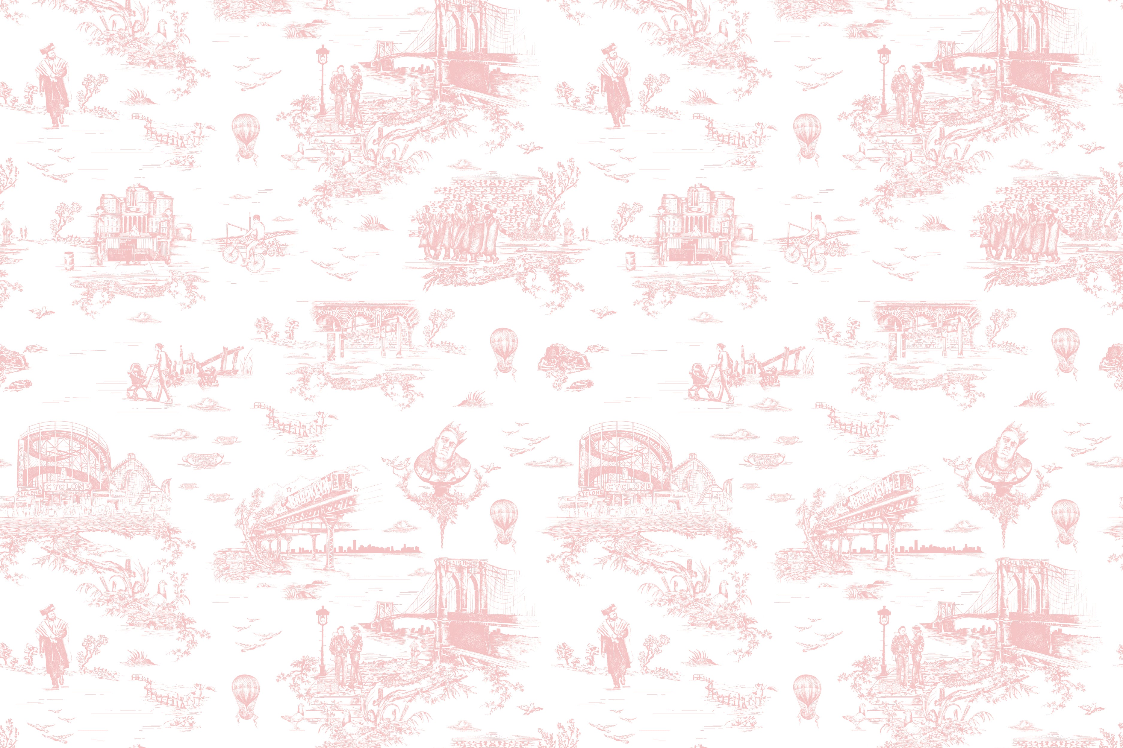 Brooklyn Toile - Flamingo | Flavor Paper