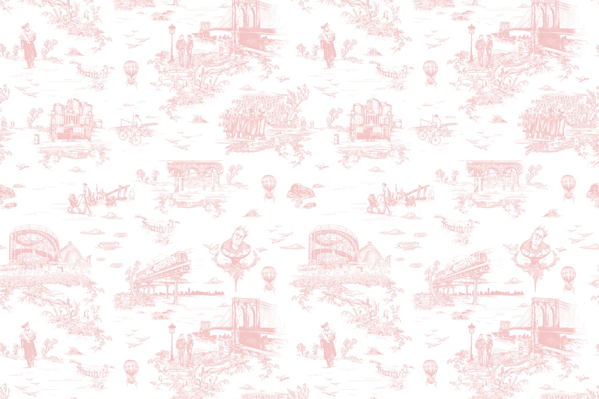 Brooklyn Toile - Flamingo