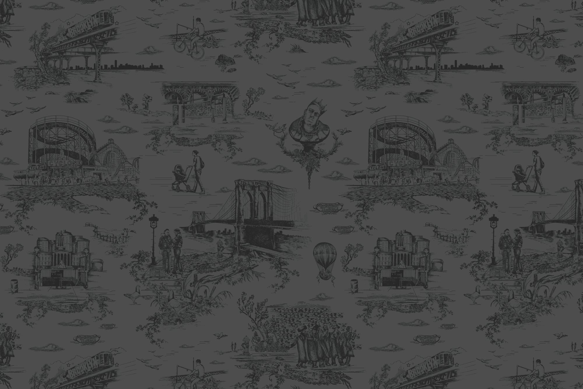 Brooklyn Toile Handscreened - East New York