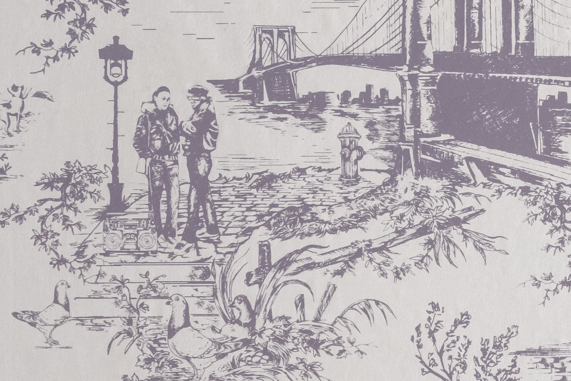 Brooklyn Toile Handscreened - Flatbush