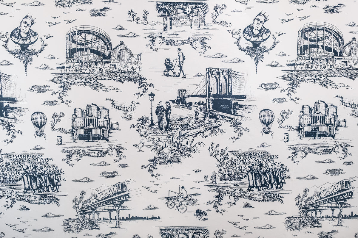 Brooklyn Toile Handscreened - Navy Yard