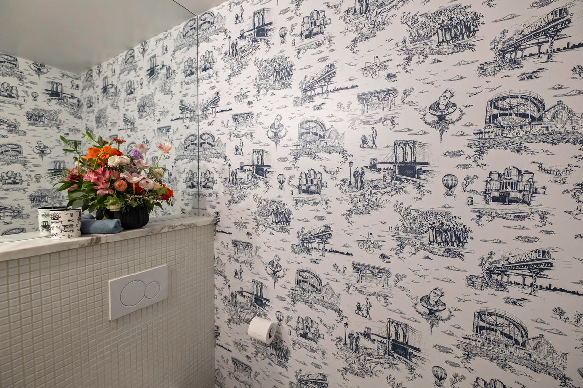 Brooklyn Toile Handscreened - Navy Yard