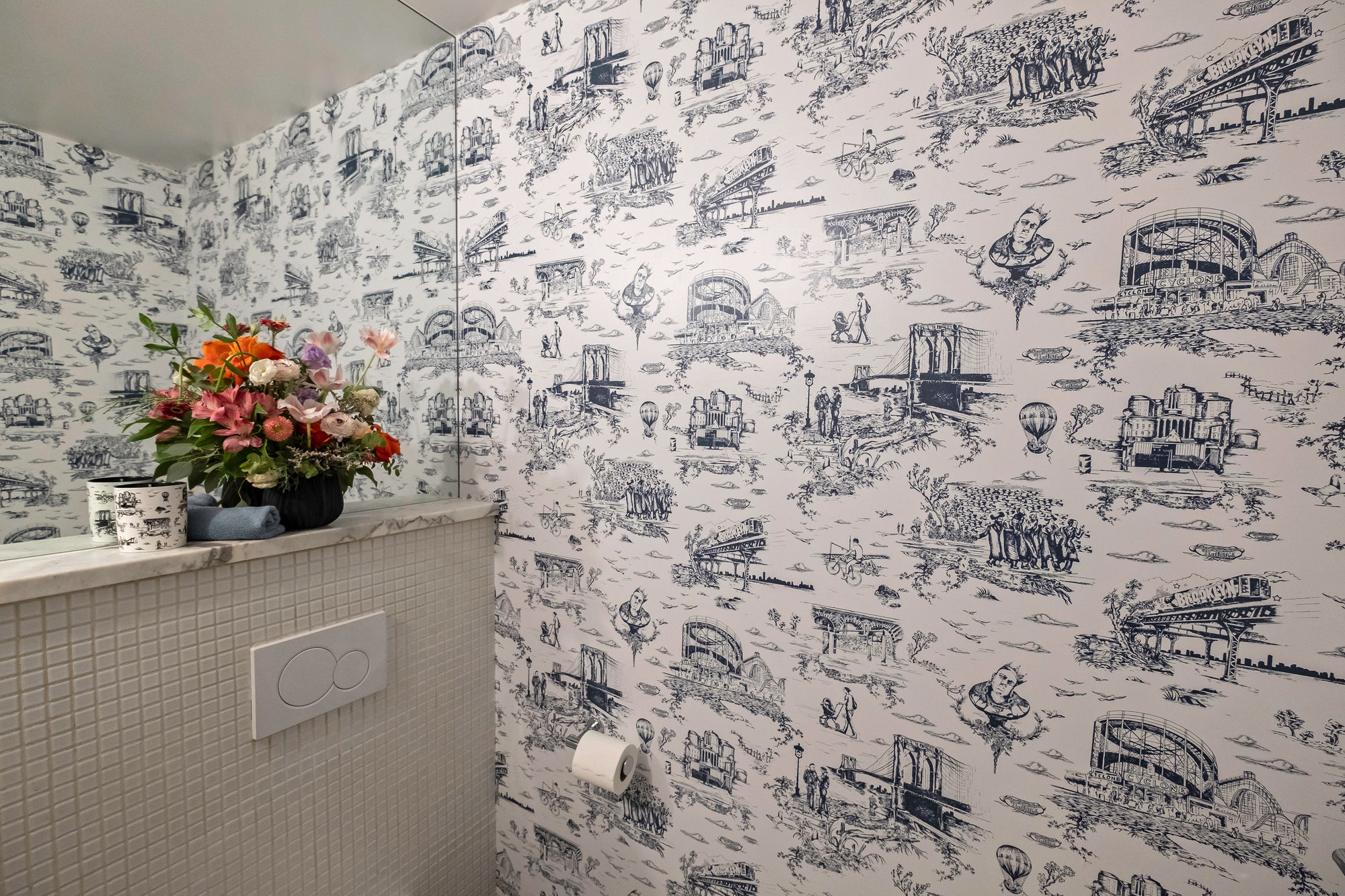 Brooklyn Toile Handscreened - Navy Yard