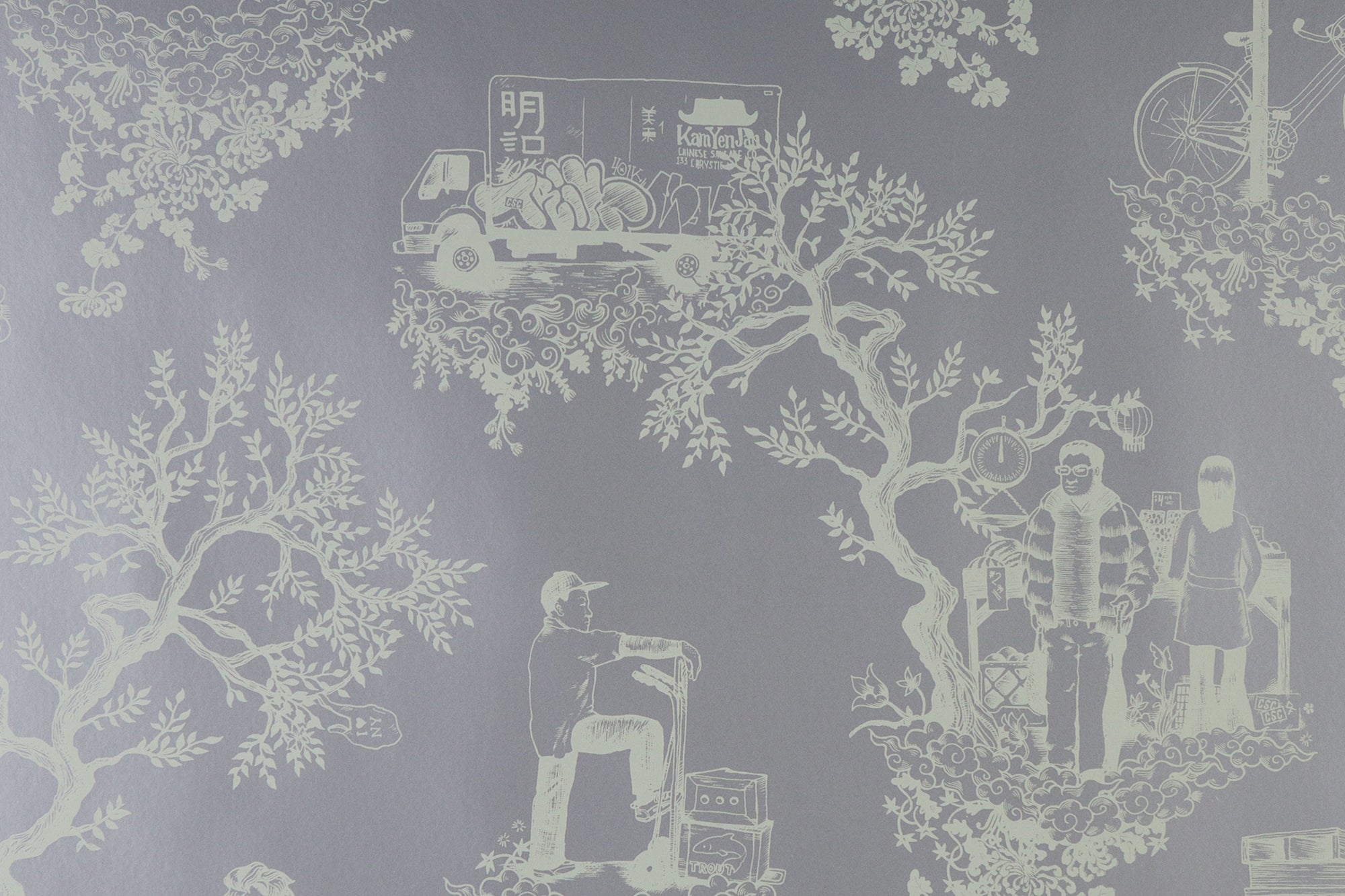 Chinatown Toile - Light Sage